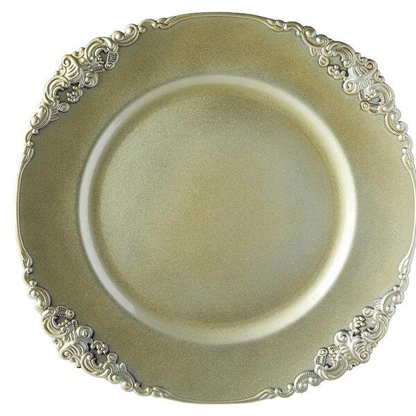 Jogo Com 6 Sousplat Vitoriano Perola 33 Cm - Mimo Style