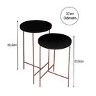 Jogo Com Mesa De Canto Redonda Para Sala De Estar Lírio Preto