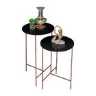 Jogo Com Mesa De Canto Redonda Para Sala De Estar Lírio Preto