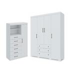 Jogo Cômoda E Guarda Roupa Mandi Branco