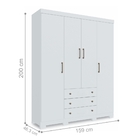 Jogo Cômoda E Guarda Roupa Tássia Branco