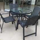 Jogo Conjunto De Mesa 4 Cadeiras Aluminio Piscina Tela Sling