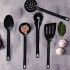 Jogo Conjunto De Talheres Nylon Utensílios Preto 5 Peças