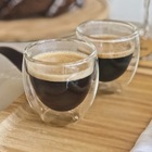 Jogo Copo De Café Vidro Borosilicato Parede Dupla 80ml 2 Peça