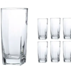 Jogo Copos Vidro Cristal Long Drink Quadrado 6pcs 320 Ml
