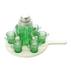 Jogo Coqueteleira Com 6 Copos Shot Cactus E Tábua De Madeira