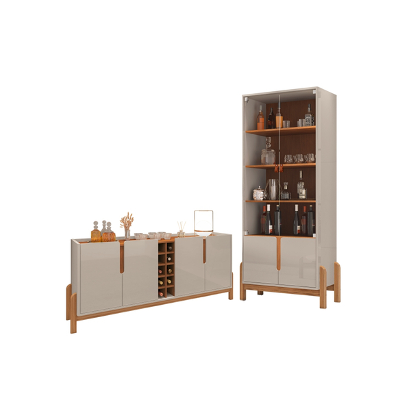 Jogo Cristaleira E Buffet 1.9 Bia Off White Cedro