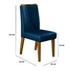 Jogo De 02 Cadeiras Estofadas Lara Madeira Cor Canela Veludo