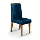 Jogo De 02 Cadeiras Estofadas Lara Madeira Cor Canela Veludo