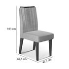 Jogo De 02 Cadeiras Estofadas Lara Madeira Cor Canela Veludo