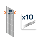 Jogo de 10 Lâminas para Estilete 18mm Dexter