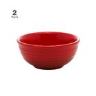 Jogo De 2 Bowls Wolff Retrô De Cerâmica Vermelho 10cm X 4,5cm
