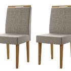 Jogo De 2 Cadeiras Creta Madero Canela Com Titânio - Lukaliam