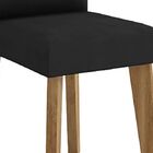 Jogo De 2 Cadeiras Diamante Pé Oblongo Aveludado Preto - Rv M