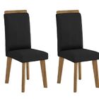 Jogo De 2 Cadeiras Diamante Pé Oblongo Aveludado Preto - Rv M