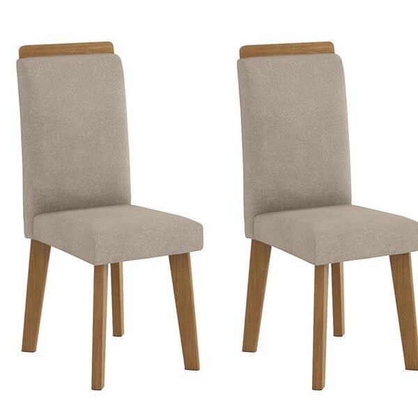 Jogo De 2 Cadeiras Diamante Pé Oblongo Pena Caramelo - Rv Móv