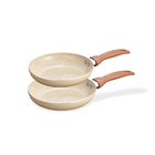 Jogo De 2 Frigideiras Antiaderentes Ceramica Com Aluminio Beg