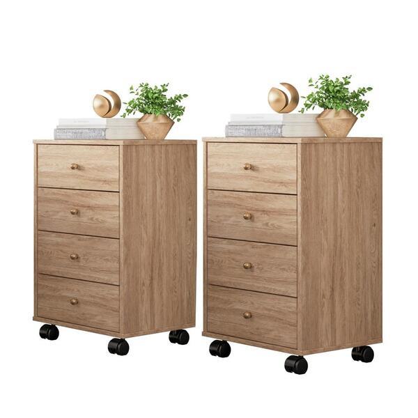 Jogo De 2 Gaveteiros Com Rodízios Joy Baker Nogal