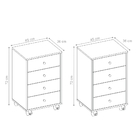 Jogo De 2 Mesas De Cabeceira 4 Gavetas Selte Grafito