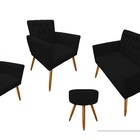 Jogo De 2 Poltronas 1 Namoradeira + Puff Brinde Hall De Entra