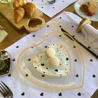 Jogo De 2 Pratos De Corações Rasos De Vidro Branco