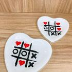 Jogo De 2 Pratos Médio E Pequeno Em Coração Jogo Da Velha