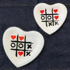 Jogo De 2 Pratos Médio E Pequeno Em Coração Jogo Da Velha