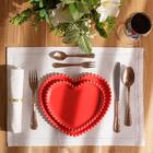 Jogo De 2 Pratos Wolff Heart Beads De Porcelana Vermelho 20cm