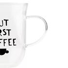 Jogo De 2 Xicaras Coffee Time Em Vidro Borossilicato 350ml