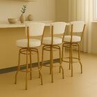 Jogo De 3 Banquetas Bar Giratória Com Encosto Estofado Altura