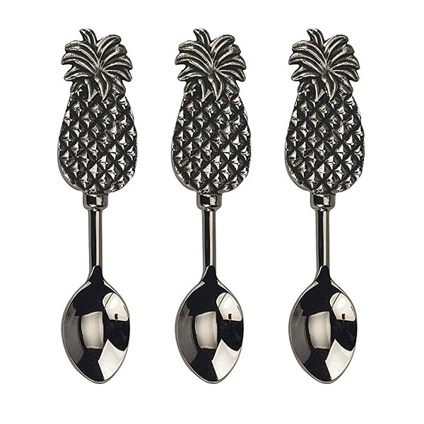 Jogo De 3 Colheres Abacaxi Prata Fracalanza 23444