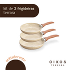 Jogo De 3 Frigideiras Antiaderentes Ceramica Com Aluminio Beg