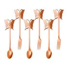 Jogo De 3 Garfos E 3 Colheres Romantique Em Aco Inox Cor Cobre