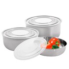 Jogo De 3 Tigelas Bowl Em Inox Com Tampa