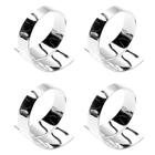 Jogo De 4 Anéis De Guardanapo Em Ferro Cor Prata 26789