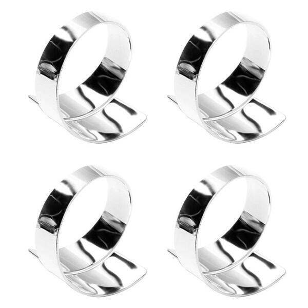 Jogo De 4 Anéis De Guardanapo Em Ferro Cor Prata 26789