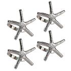 Jogo De 4 Anéis Para Guardanapo Em Latão D6xa4cm Cor Prata