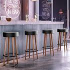 Jogo De 4 Bancos Alto Retrô Com Apoio Alice Preto