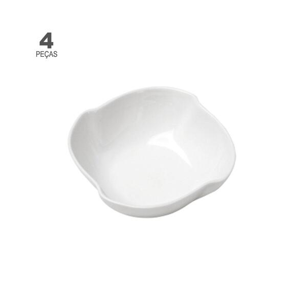 Jogo De 4 Petisqueiras Wolff De Porcelana Branco 10cm X 10cm