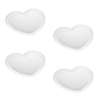 Jogo De 4 Pratos Rasos Cristal  Coração Pearl 18x15cm - Wolff