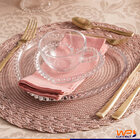 Jogo De 4 Pratos Rasos Cristal  Coração Pearl 18x15cm - Wolff