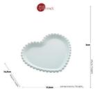 Jogo De 4 Pratos Wolff Heart Beads De Porcelana Azul 17cm X 1