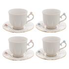 Jogo De 4 Xícaras De Chá Wolff Flower De Porcelana 200ml