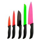 Jogo De 5 Facas Coloridas Aço Inox Com Protetores 4 Tábuas Co