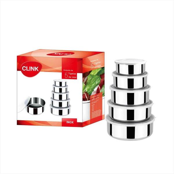 Jogo De 5 Tigelas Em Inox - Clink