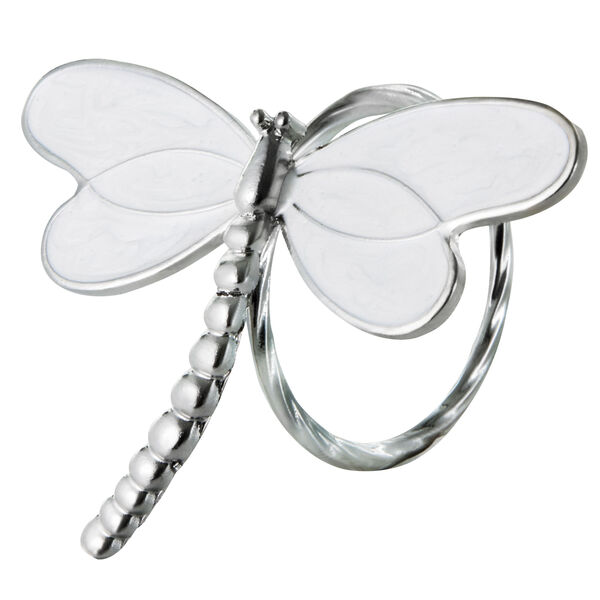 Jogo De 6 Anéis De Guardanapo Luxo Libélula Prata