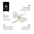 Jogo De 6 Anéis De Guardanapo Luxo Libélula Prata