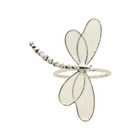 Jogo De 6 Anéis De Guardanapo Luxo Libélula Prata