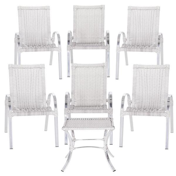 Jogo De 6 Cadeiras De Area Colombia E 1 Mesa Baixa Colombia E