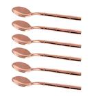 Jogo De 6 Colheres Para Cafe Steel Wood Em Aco Inox Com Cabo